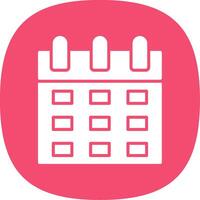 Calendar Glyph Curve Icon vector