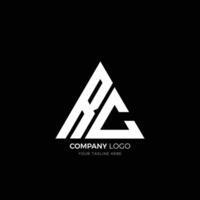 RC letter triangle shape logo vector