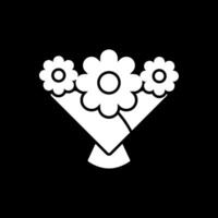 Flower Bouquet Glyph Inverted Icon vector