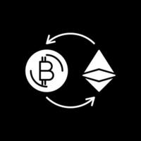 Ethereum Glyph Inverted Icon vector