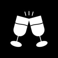 Cheers Glyph Inverted Icon vector