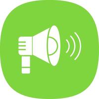 Loud Speaker Glyph Curve Icon vector