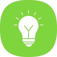 Light Bulb Glyph Curve Icon vector