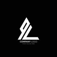 QC letter triangle shape logo vector