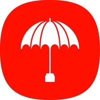 Umbrella Glyph Curve Icon vector