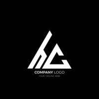 HC letter triangle shape logo vector