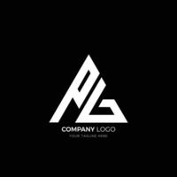 PG letter triangle shape logo vector