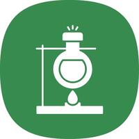 Bunsen Burner Glyph Curve Icon vector
