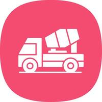 Concrete Mixer Glyph Curve Icon vector