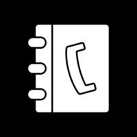 Phonebook Glyph Inverted Icon vector