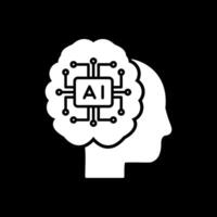 Artificial Intelligence Glyph Inverted Icon vector