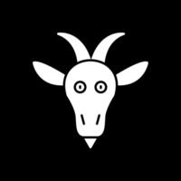 Goat Glyph Inverted Icon vector