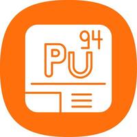 Plutonium Glyph Curve Icon vector