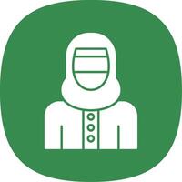 Woman with Niqab Glyph Curve Icon vector