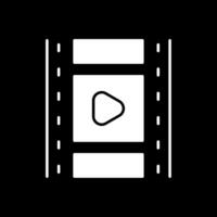 Film Reel Glyph Inverted Icon vector