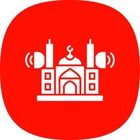 Mosque Speaker Glyph Curve Icon vector