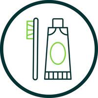 Toothpaste Line Circle Icon vector