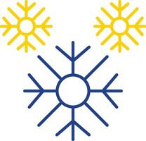 icono de dos colores de línea de copo de nieve vector