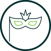 Carnival Mask Line Circle Icon vector