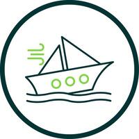 Shipwreck Line Circle Icon vector