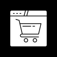 Online Store Glyph Inverted Icon vector
