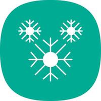 Snowflake Glyph Curve Icon vector