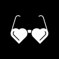 Heart Glasses Glyph Inverted Icon vector