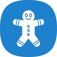 Gingerbread Man Glyph Curve Icon vector