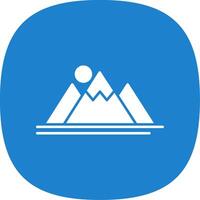 Mountain Glyph Curve Icon vector