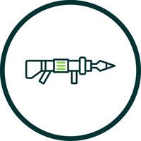 Grenade Launcher Line Circle Icon vector