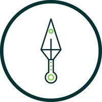 Kunai Line Circle Icon vector