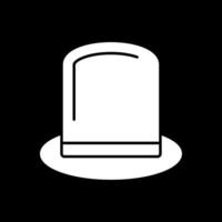 Top Hat Glyph Inverted Icon vector