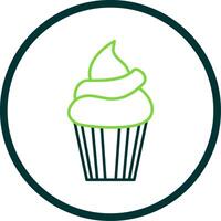 Cupcake Line Circle Icon vector