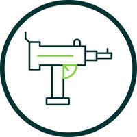 Uzi Line Circle Icon vector