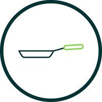 Frying Pan Line Circle Icon vector