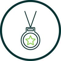 Medal Line Circle Icon vector