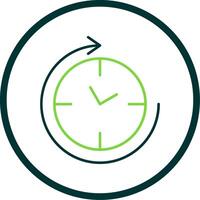 Clockwise Line Circle Icon vector
