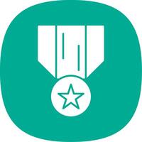 Medal Of Honor Glyph Curve Icon vector