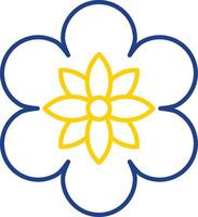 Flower Line Two Color Icon vector
