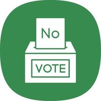 Vote NO Glyph Curve Icon vector