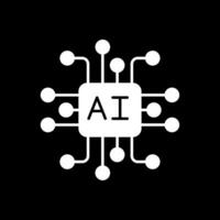 Ai Glyph Inverted Icon vector