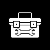 Tool Box Glyph Inverted Icon vector