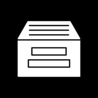 Archive Glyph Inverted Icon vector