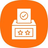 votación caja glifo curva icono vector