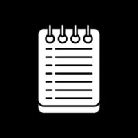 Notes Glyph Inverted Icon vector