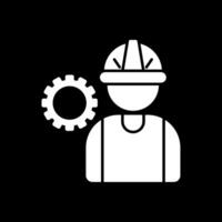 Worker Glyph Inverted Icon vector