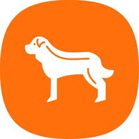 perro glifo curva icono vector