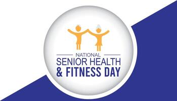 illustration on the theme of National Senior Health and fitness day observed each year on last Wednesday in May. vector