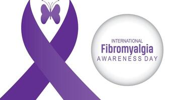 fibromialgia internacional conciencia día observado cada año en mayo. modelo para fondo, bandera, tarjeta, póster con texto inscripción. vector