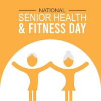 illustration on the theme of National Senior Health and fitness day observed each year on last Wednesday in May. vector